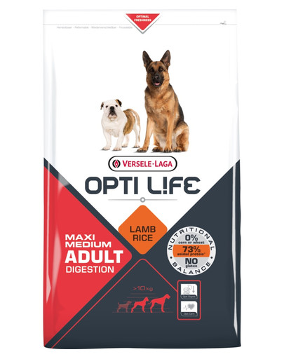 Opti Life Adult Digestion Medium & Maxi 11.25kg + 1.25kg GRATIS karma dla psów ras średnich i dużych z wrażliwym układem pokarmowym