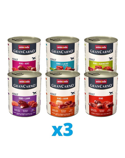 ANIMONDA GranCarno mix smaków 18 x 800 g