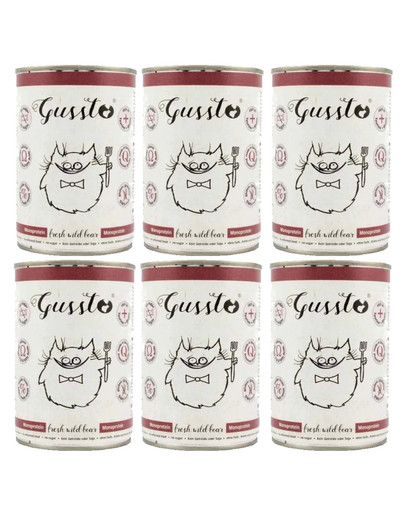 GUSSTO Cat Fresh Wild Boar mokra karma dla kotów dzik 6x400 g