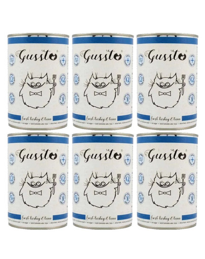 GUSSTO Cat Fresh Turkey&Tuna  mokra karma dla kotów indyk i tuńczyk 6x400 g