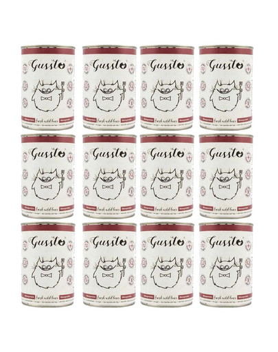 GUSSTO Cat Fresh Wild Boar mokra karma dla kotów dzik 12x400 g