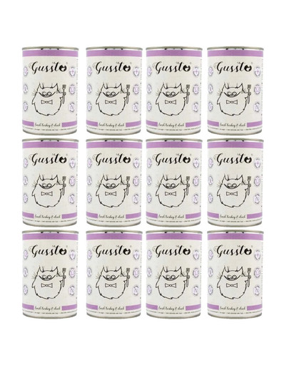 GUSSTO Cat Fresh Turkey & Duck mokra karma dla kotów indyk i kaczka 12x400 g