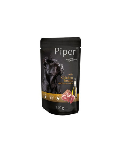 PIPER z sercami kurczaka i ryżem 150 g mokra karma dla dorosłych psów
