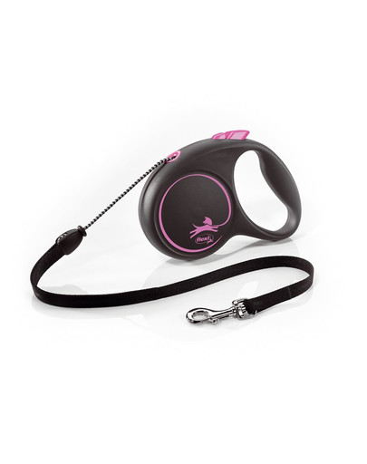 Black Design M Cord 5 m pink smycz automatyczna