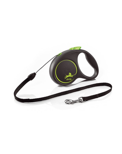 Black Design S Cord 5 m green smycz automatyczna