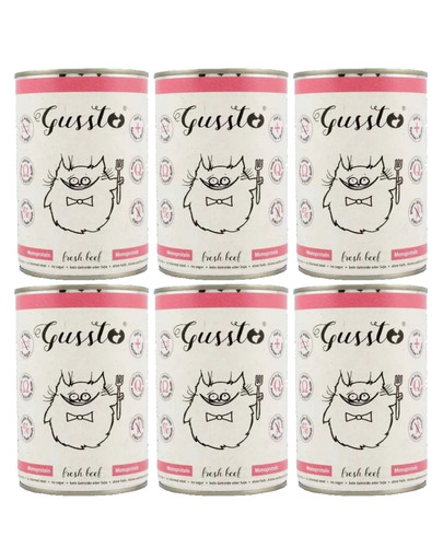 GUSSTO Cat Fresh Beef mokra karma dla kotów świeża wołowina 6x400 g