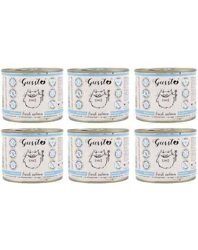 GUSSTO Cat Fresh Salmon mokra karma dla kotów świeży łosoś 6x190 g