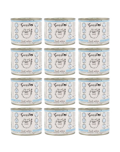 GUSSTO Cat Fresh Salmon mokra karma dla kotów świeży łosoś 12x190 g