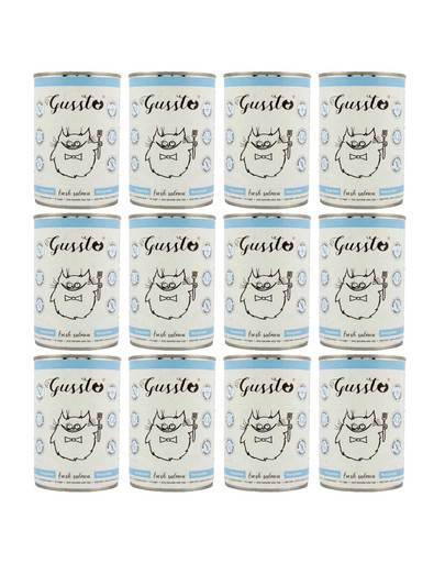 GUSSTO Cat Fresh Salmon mokra karma dla kotów świeży łosoś 12x400 g