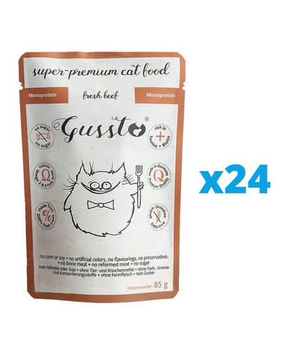 GUSSTO Cat Fresh Wild Boar mokra karma dla kotów dzik 24x85 g
