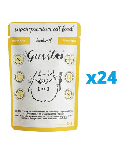 GUSSTO Cat Fresh Calf mokra karma dla kotów świeża cielęcina 24x85 g