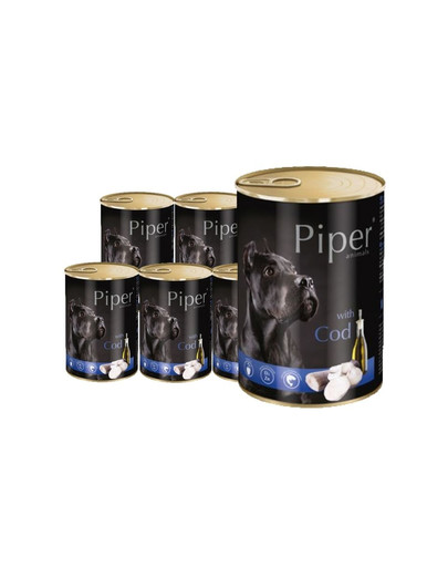 DOLINA NOTECI PIPER z dorszem mokra karma dla dorosłych psów 12x800 g