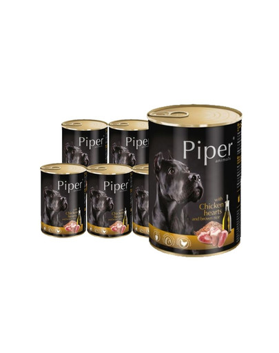 DOLINA NOTECI PIPER z sercami kurczaka i ryżem mokra karma dla dorosłych psów 12x800 g