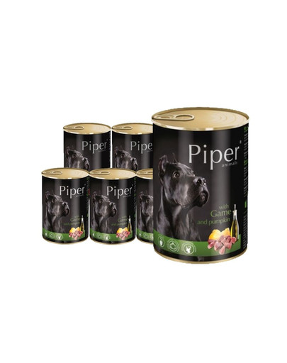 DOLINA NOTECI PIPER z dziczyzną i z dynią mokra karma dla dorosłych psów 24x400 g