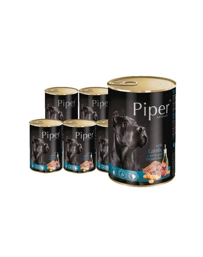 DOLINA NOTECI PIPER z jagnięciną, marchewką i brązowym ryżem mokra karma dla dorosłych psów 12x800 g