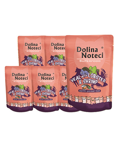 DOLINA NOTECI Superfood homar i krewetki mokra karma dla kotów 10x85 g