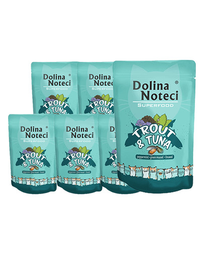 DOLINA NOTECI Superfood pstrąg i tuńczyk mokra karma dla kotów 10x85 g