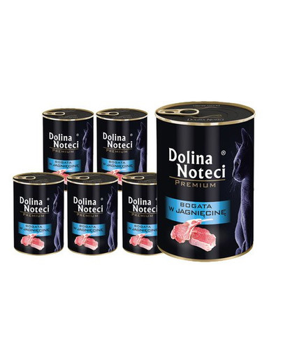 DOLINA NOTECI Premium Bogata w jagnięcinę dla kotów dorosłych 12x400 g