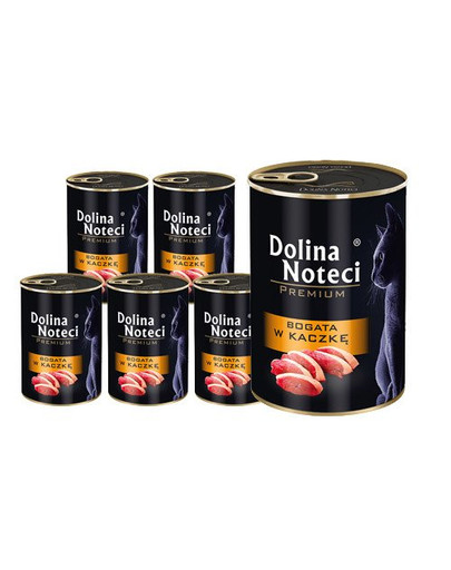 DOLINA NOTECI Premium Bogata w kaczkę karma dla dorosłych kotów 12x400 g