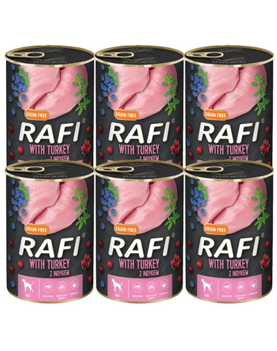 RAFI Turkey z indykiem mokra karma dla psa 6x400 g