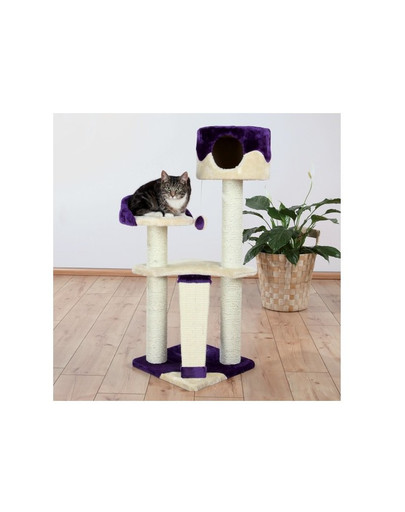 Drapak dla kota "Carla" 40 x 40 / 104 cm  fioletowo / beżowy