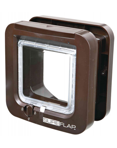 Drzwi dla kota z systemem identyfikujacym SureFlap 4-Way, brązowe
