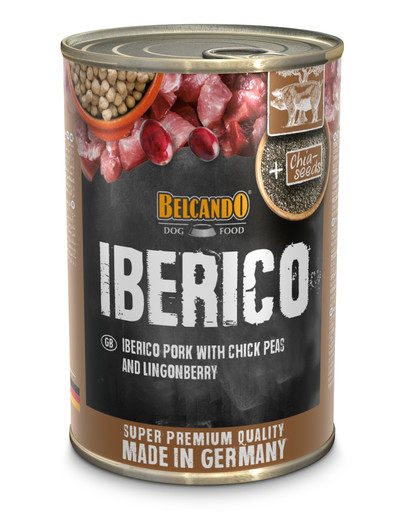Super Premium Iberico mokra karma dla psa 400 g wieprzowina, ciecierzyca i borówka