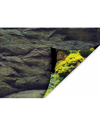Dwustronne tło do akwarium XL 150x60cm skały/rośliny