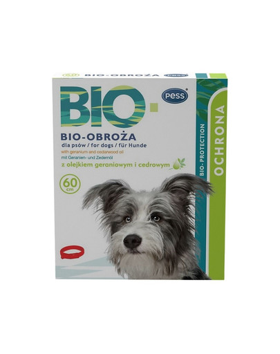BIO Obroża pielęgnacyjno-ochronna z olejkiem geraniowym i cedrowym dla psów 60 cm