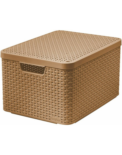 Koszyk z pokrywką Rattan Style L 30 l brązowy