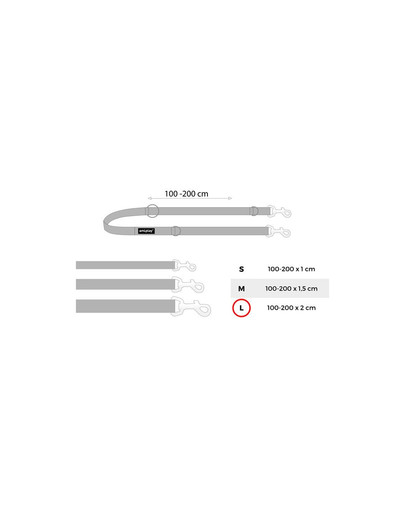 Smycz nxr 100 - 200 cm / 2 cm arantowe kwiaty