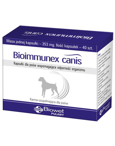 Bioimmunex Canis kapsułki wspierające odporność organizmu dla psów 40 kaps.