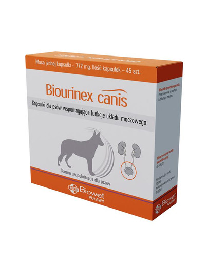 Biourinex Canis kapsułki dla psów wspomagające funkcje układu moczowego 45 kaps.