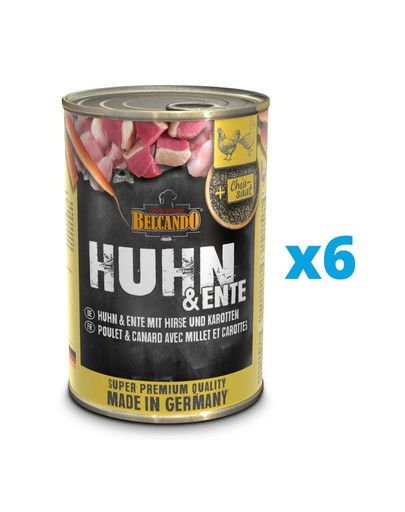 BELCANDO Super Premium Kurczak, kaczka i proso 6x400 g mokra karma dla psa