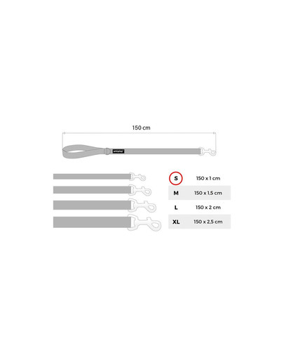 Smycz taśma basic n 1 cm/1.5m brązowa