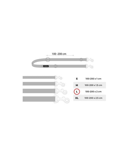 Smycz reg. reflective l 100-200/2 cm niebieska