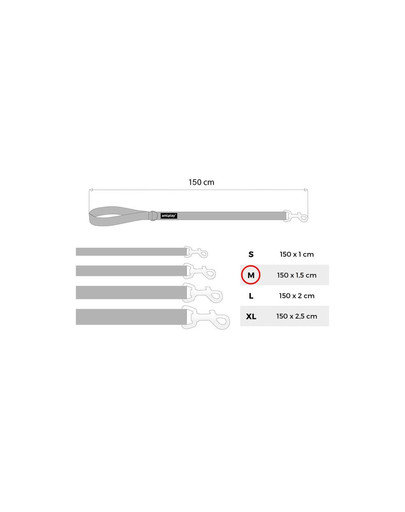 Smycz taśma basic n 1.5 cm/1.5m różowa
