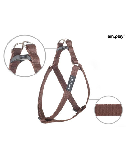 Szelki taśma basic n 20-35/1 cm brązowe