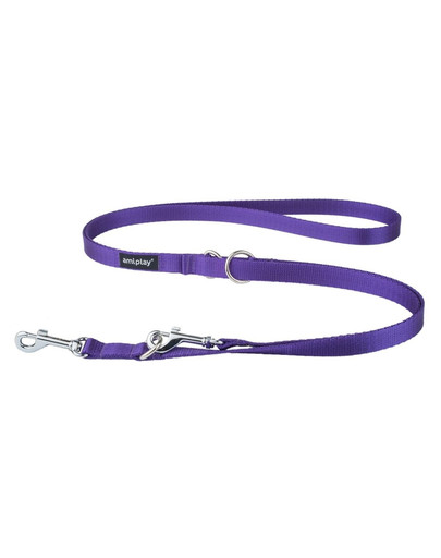 Smycz taśma basic reg. nr 1-2m/1 cm fioletowa