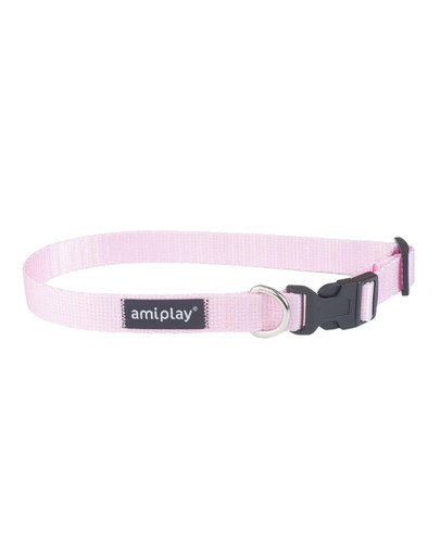Obroża taśma basic n 20-35 / 1 cm różowa