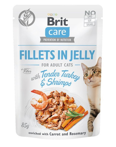 Care Cat Fillets in Jelly Tender Turkey & Shrimps 85 g Indyk i krewetki