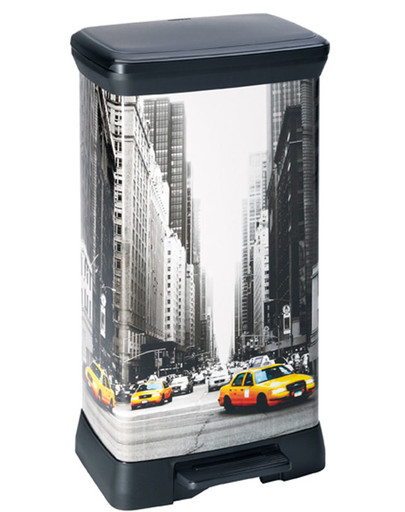 Kosz na śmieci metalizowany z pedałem New York City 50 l