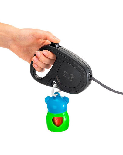Flippy One Tape S Smycz automatyczna Taśma 4 m Czarny