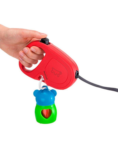 Flippy One Tape S Smycz automatyczna Taśma 4 m Czerwony