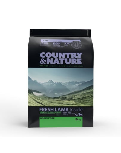 Country&Nature Lamb with Turkey Recipe 9 kg Karma dla psów ras małych i średnich Jagnięcina i Indyk