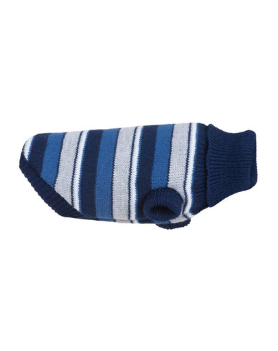 Glasgow Sweterek dla psa 23 cm Paski kolorowe z niebieskim