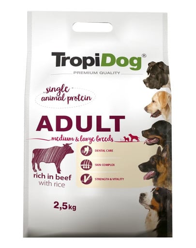 Premium Adult M&L Beef&Rice 2,5kg sucha karma dla psów średnich i dużych ras Wołowina i ryż