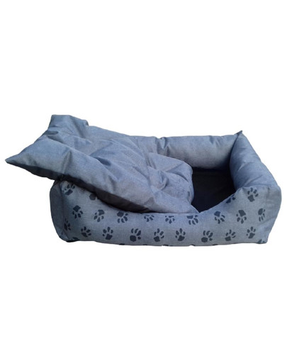 Legowisko sofa z poduszką 64 x 48 cm popielaty z łapkami