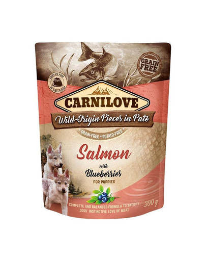 Dog Paté Salmon with Blueberries Puppies 300g mokra karma dla szczeniąt Łosoś z jagodami