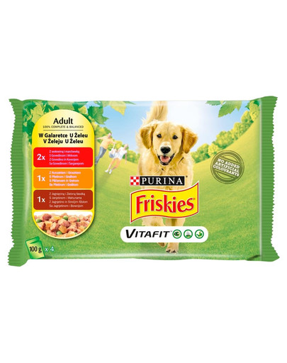 Vitafit Adult Mix smaków w galaretce 4x100g mokra karma dla dorosłych psów
